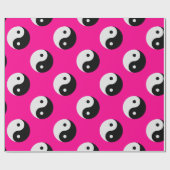 Schwarz-weißes rosa Yang Geschenkpapier (Flach)