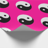 Schwarz-weißes rosa Yang Geschenkpapier (Ecke)