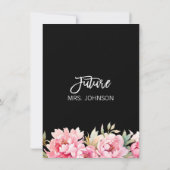 Schwarz-weißes, rosafarbenes Brunch & Bubbly Einladung (Rückseite)