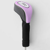 Schwarz-weißes, rosafarbenes Monogramm Golf Headcover (angewinkelt)