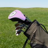 Schwarz-weißes, rosafarbenes Monogramm Golf Headcover (In SItu)