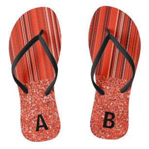 Schwarz-weißes Rot personalisierbar Badesandalen