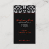 Schwarz-weißes Rotbandmonogramm Visitenkarte (Rückseite)