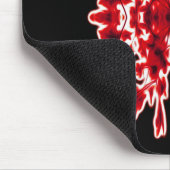 Schwarz-weißes rotes Abstraktes Muster Mousepad (Ecke)