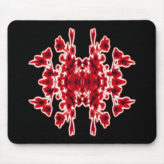 Schwarz-weißes rotes Abstraktes Muster Mousepad (Vorne)