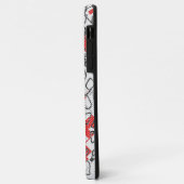 Schwarz-weißes rotes Muster Case-Mate iPhone Hülle (Hinten/Links)