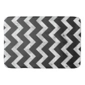 Schwarz-weißes Rustikal-Chevron-Muster Badematte (Vorderseite)