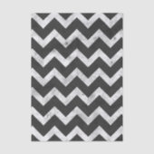 Schwarz-weißes Rustikal-Chevron-Muster Seidenpapier (Vorderseite)