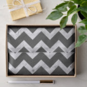 Schwarz-weißes Rustikal-Chevron-Muster Seidenpapier (Geschenk)