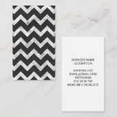 Schwarz-weißes, rustikales Chevron-Muster Visitenkarte (Vorne/Hinten)