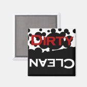 Schwarz-weißes sauberes Dirty Disc-Magnet Magnet (Vorderseite/Rückseite)