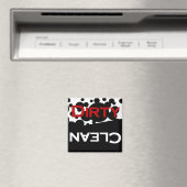 Schwarz-weißes sauberes Dirty Disc-Magnet Magnet (In Situ (Geschirrspüler))