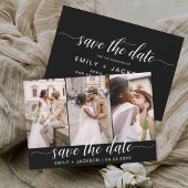 Schwarz-weißes Save the Date 3 Foto Elegante Moder