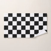 Schwarz-weißes Schachbrett Badhandtuch Set (Handtuch)
