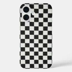 Schwarz-weißes Schachbrett iPhone 16 Hülle