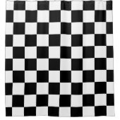 Schwarz-weißes Schachbrett Duschvorhang (Vorderseite)