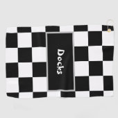 Schwarz-weißes Schachbrett Golfhandtuch (Horizontal)