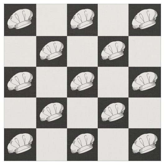 Schwarz-weißes Schachbrett Muster Koch Uniform Stoff (Nahaufnahme)