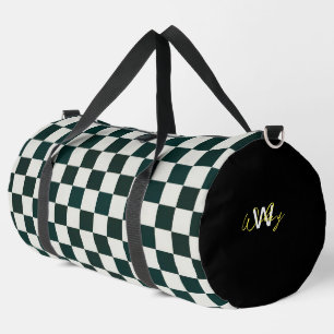 Schwarz-weißes Schachbrett Personalisierter Duffle Duffle Bag