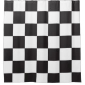 Schwarz-weißes Schachbrettmuster Duschvorhang (Vorderseite)