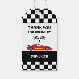 Schwarz-weißes Schachbrettmuster Geburtstag Geschenkanhänger