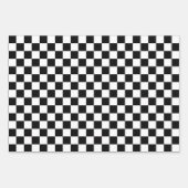Schwarz-weißes Schachbrettmuster Geschenkpapier Set (Vorderseite 3)