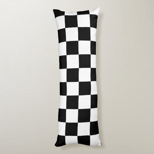 Schwarz-weißes Schachbrettmuster Sitzkissen Seitenschläferkissen (Rückseite (Vertikal))