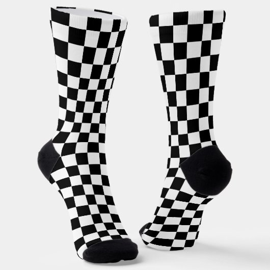 Schwarz-weißes Schachbrettmuster  Socken (Gewinkelt)