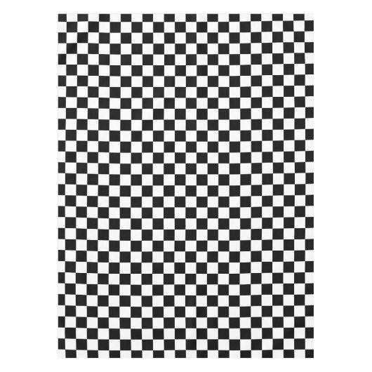 Schwarz-weißes Schachbrettmuster Tischdecke (Vorderseite)