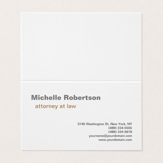 Schwarz-weißes Schlichtes Minimalistisch Visitenkarten (Außenseite Aufgefaltet)