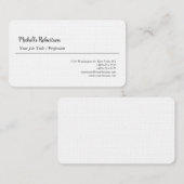 Schwarz-weißes Schlichtes Minimalistisches Persona Visitenkarte (Vorne/Hinten)