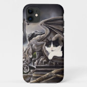 Schwarz-weißes Schloss Gargoyle Case-Mate iPhone Hülle (Rückseite)