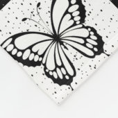 Schwarz-weißes Schmetterlingsdesign Fleecedecke (Ecke)