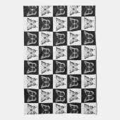 Schwarz-weißes Schmetterlingsdesign Geschirrtuch (Vertikal)