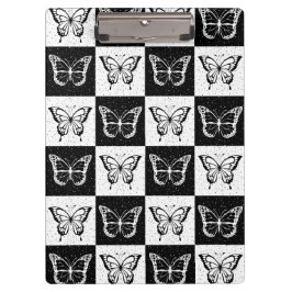 Schwarz-weißes Schmetterlingsdesign Klemmbrett