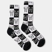 Schwarz-weißes Schmetterlingsdesign Socken (Rechts)