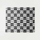 Schwarz-weißes Schmetterlingsdesign Wandteppich (Vorderseite (Horizontal))