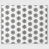 Schwarz-weißes Schneeflockenmuster Geschenkpapier (Flach)