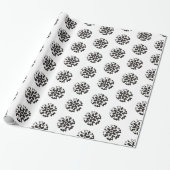 Schwarz-weißes Schneeflockenmuster Geschenkpapier (Ungerollt)