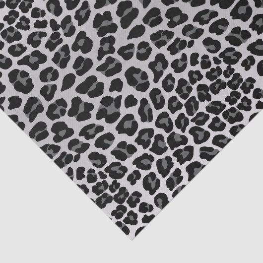 Schwarz-weißes Schneeleopardenmuster Seidenpapier (Ausschnitt)