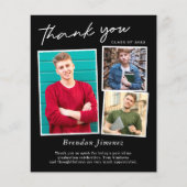 Schwarz-weißes Script 3 Foto Abschluss Vielen Dank (Vorderseite)