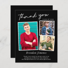 Schwarz-weißes Script 3 Foto Abschluss Vielen Dank