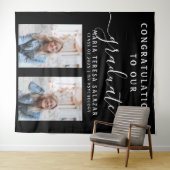 Schwarz-weißes Script Calligraphy 2 Foto Abschluss Wandteppich (Beispiel (Horizontal))
