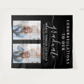 Schwarz-weißes Script Calligraphy 2 Foto Abschluss Wandteppich (Vorderseite (Horizontal))