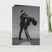 Schwarz-weißes Script Foto Hochzeitsorden Programm (Rückseite)