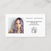 Schwarz-weißes Script Foto Logo Bestellung Vielen Visitenkarte (Rückseite)