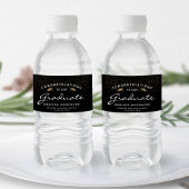 Schwarz-weißes Script-Gold-Cap-Abschluss Wasserflaschenetikett