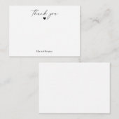 Schwarz-weißes Script Herzlichen Dank Mitteilungskarte (Vorne/Hinten)
