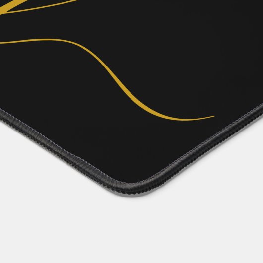 Schwarz-weißes Script-Monogramm Schreibtischunterlage (Ecke)