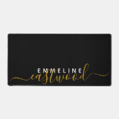 Schwarz-weißes Script-Monogramm Schreibtischunterlage (Vorderseite)